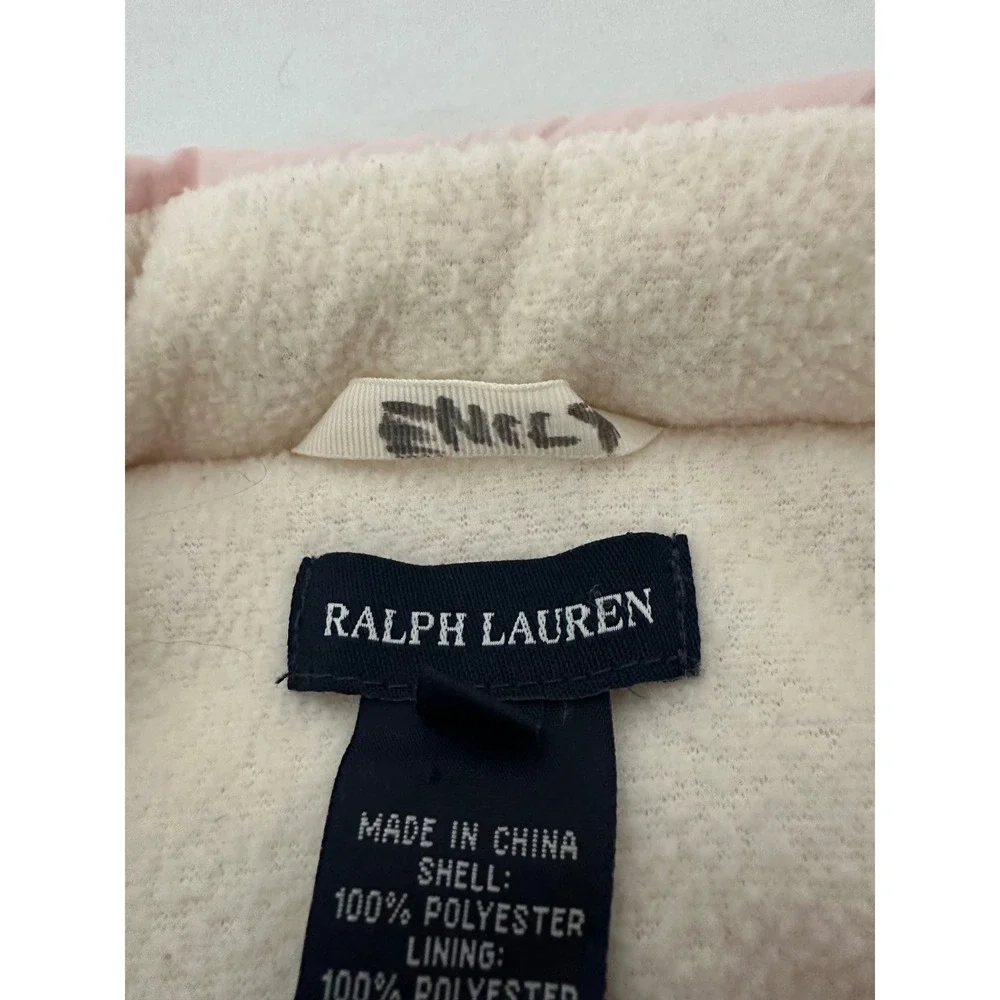 Ralph Lauren Kids Pink Down Puffer Jacket Fleece Lined 18M RN113338